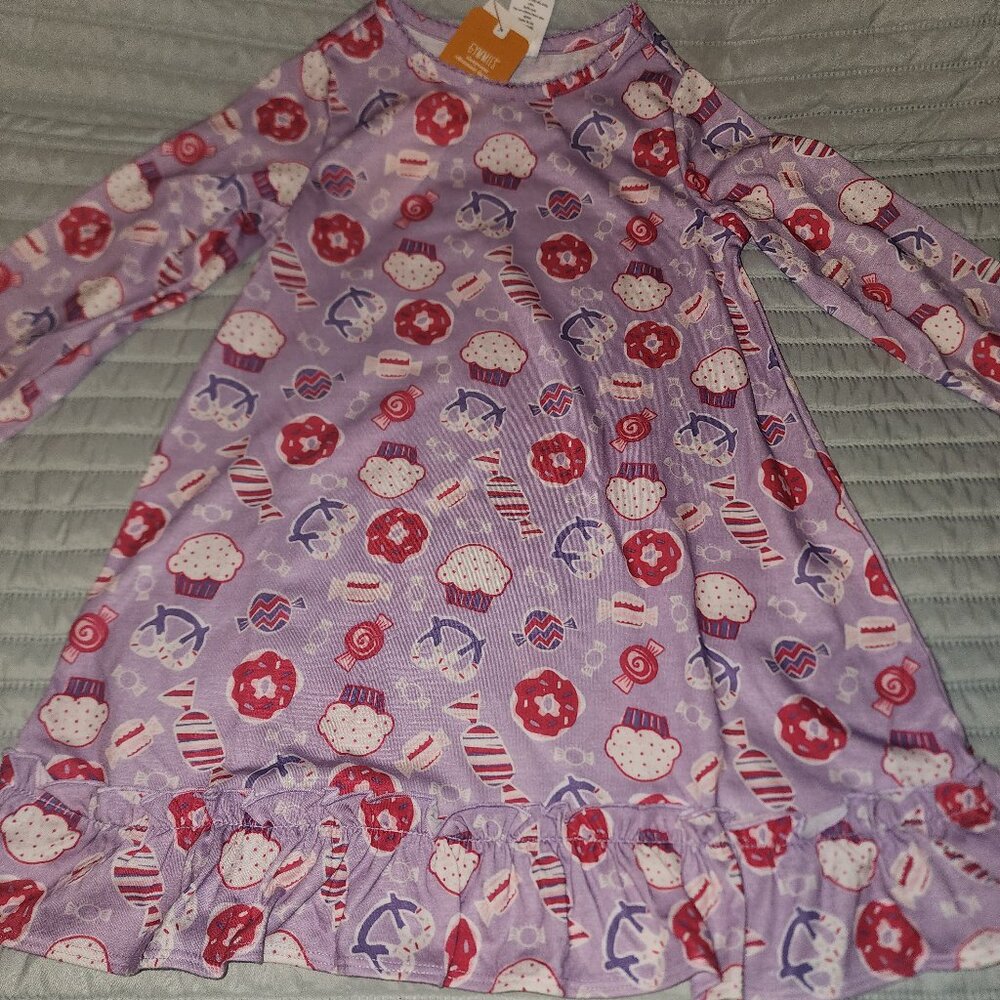 NWT~GYMBOREE~Girls Gymmies Sweet Treats Lavender Nightgown~Sml (5-6)/XS (3-4)